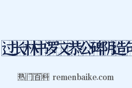 过长林书罗文恭公碑阴造句是什么意思的图片